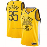 Maglia Golden State Warriors Kevin Durant NO 35 Earned Giallo