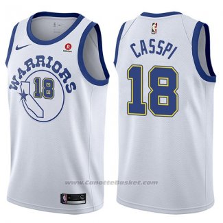 Maglia Golden State Warriors Omri Casspi #18 Hardwood Classic 2017-18 Bianco