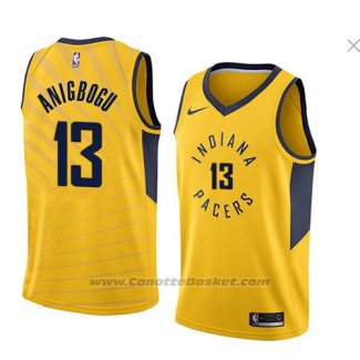 Maglia Indiana Pacers Ike Anigbogu #13 Statement 2018 Giallo