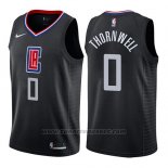 Maglia Los Angeles Clippers Sindarius Thornwell #0 Statement 2019 Nero