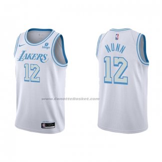 Maglia Los Angeles Lakers Kendrick Nunn NO 12 Citta 2021-22 Bianco