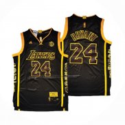 Maglia Los Angeles Lakers Kobe Bryant NO 24 Retired Nero