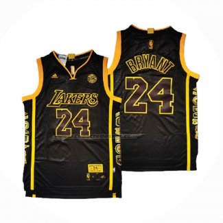 Maglia Los Angeles Lakers Kobe Bryant NO 24 Retired Nero