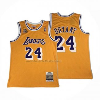 Maglia Los Angeles Lakers Kobe Bryant No 24 Autentico 2007-08 Giallo