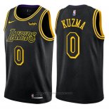 Maglia Los Angeles Lakers Kyle Kuzma #0 Citta Nero