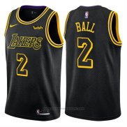 Maglia Los Angeles Lakers Lonzo Ball #2 Citta Nero