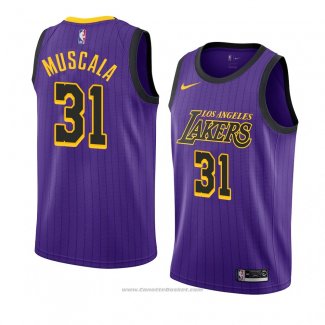 Maglia Los Angeles Lakers Mike Muscala #31 Citta 2018-19 Viola