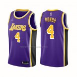 Maglia Los Angeles Lakers Rajon Rondo NO 4 Statement Edition 2021-22 Viola