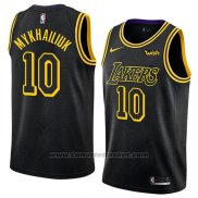 Maglia Los Angeles Lakers Sviatoslav Mykhailiuk #10 Citta 2018 Nero