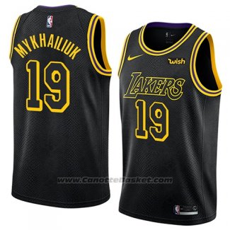 Maglia Los Angeles Lakers Sviatoslav Mykhailiuk #19 Citta 2018 Nero