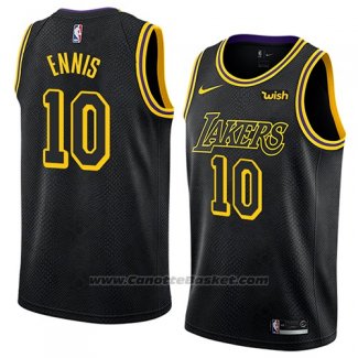 Maglia Los Angeles Lakers Tyler Ennis #10 Citta 2018 Nero