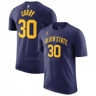 Maglia Manica Corta Golden State Warriors Stephen Curry Statement 2022-23 Blu