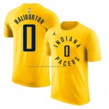 Maglia Manica Corta Indiana Pacers Tyrese Haliburton Or