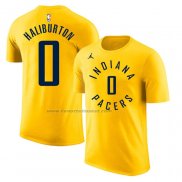 Maglia Manica Corta Indiana Pacers Tyrese Haliburton Or