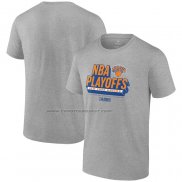 Maglia Manica Corta New York Knicks 2024 NBA Playoffs Grigio