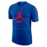 Maglia Manica Corta Philadelphia 76ers Essential Jumpman Blu