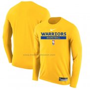 Maglia Manica Lunga Golden State Warriors Practice Performance 2022-23 Giallo