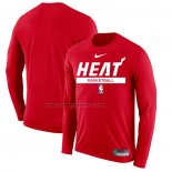 Maglia Manica Lunga Miami Heat Practice Performance 2022-23 Rosso