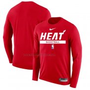 Maglia Manica Lunga Miami Heat Practice Performance 2022-23 Rosso