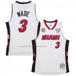 Maglia Miami Heat Dwyane Wade #3 Mitchell & Ness 2003-19 Bianco