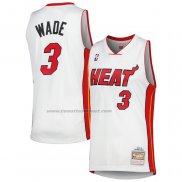 Maglia Miami Heat Dwyane Wade #3 Mitchell & Ness 2005-06 Bianco