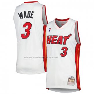 Maglia Miami Heat Dwyane Wade #3 Mitchell & Ness 2005-06 Bianco