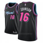 Maglia Miami Heat James Johnson #16 Citta 2018-19 Nero