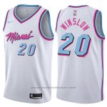 Maglia Miami Heat Justise Winslow #20 Citta 2017-18 Bianco