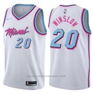 Maglia Miami Heat Justise Winslow #20 Citta 2017-18 Bianco
