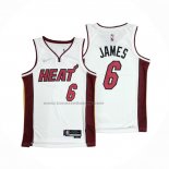 Maglia Miami Heat LeBron James #6 Association 2021-22 Bianco