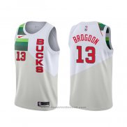 Maglia Milwaukee Bucks Malcolm Brogdon #13 Earned Bianco