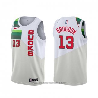 Maglia Milwaukee Bucks Malcolm Brogdon #13 Earned Bianco