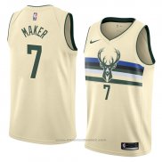 Maglia Milwaukee Bucks Thon Maker #7 Citta 2018 Crema