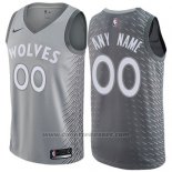 Maglia Minnesota Timberwolves Citta 2017-18 Nike Personalizzate Grigio