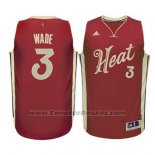 Maglia Natale 2015 Miami Heat Dwyane Wade #3 Rosso