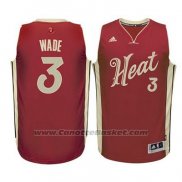 Maglia Natale 2015 Miami Heat Dwyane Wade #3 Rosso