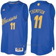 Maglia Natale 2016 Golden State Warriors Klay Thompson #11 Blu