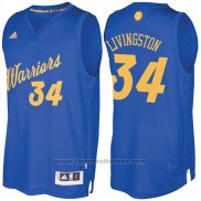 Maglia Natale 2016 Golden State Warriors Shaun Livingston #34 Blu