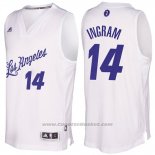 Maglia Natale 2016 Los Angeles Lakers Brandon Ingram #14 Bianco