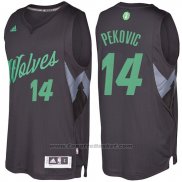 Maglia Natale 2016 Minnesota Timberwolves Nikola Pekovic #14 Nero