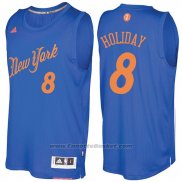Maglia Natale 2016 New York Knicks Justin Holiday #8 Blu