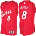 Maglia Natale 2016 Philadelphia 76ers Jahlil Okafor #8 Rosso