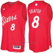 Maglia Natale 2016 Philadelphia 76ers Jahlil Okafor #8 Rosso