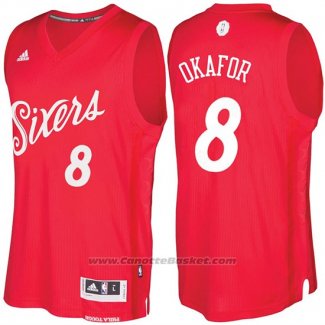 Maglia Natale 2016 Philadelphia 76ers Jahlil Okafor #8 Rosso