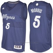 Maglia Natale 2016 Washington Wizards Markieff Morris #5 Blu