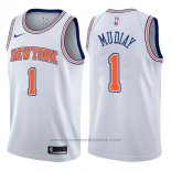 Maglia New York Knicks Emmanuel Mudiay #1 Statement 2017-18 Bianco
