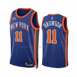 Maglia New York Knicks Jalen Brunson #11 Citta 2023-24 Blu