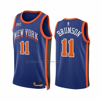 Maglia New York Knicks Jalen Brunson #11 Citta 2023-24 Blu