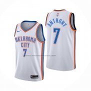 Maglia Oklahoma City Thunder Carmelo Anthony NO 7 Association Bianco