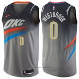 Maglia Oklahoma City Thunder Russell Westbrook #0 Citta Grigio